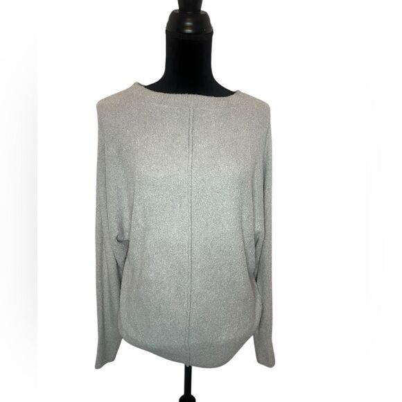 BAREFOOT DREAMS COZY CHIC LITE CREWNECK SWEATER IN LIGHT GRAY WOMENS SIZE XS - Picture 1 of 7